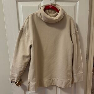 Athleta Cream Turtleneck Top